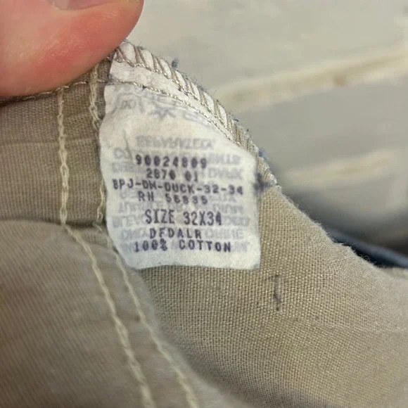 Vintage Cabella's Brush Guard Duck Jeans Brown Blue Pants Men's‎ Size 32x34 - Picture 7 of 8